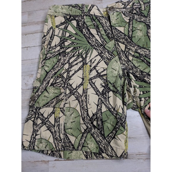 Vintage Cactuflage Camouflage Cargo Shorts Sz XL Cacti Gorpcore Made in USA Rare - Picture 2 of 14